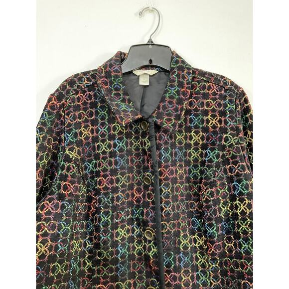CJ Banks Womens Jacket Blazer Size 1X Plus Geometric Circles Multicolor Office - Picture 4 of 8